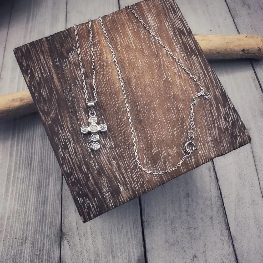 Cross CZ Sterling Silver Necklace